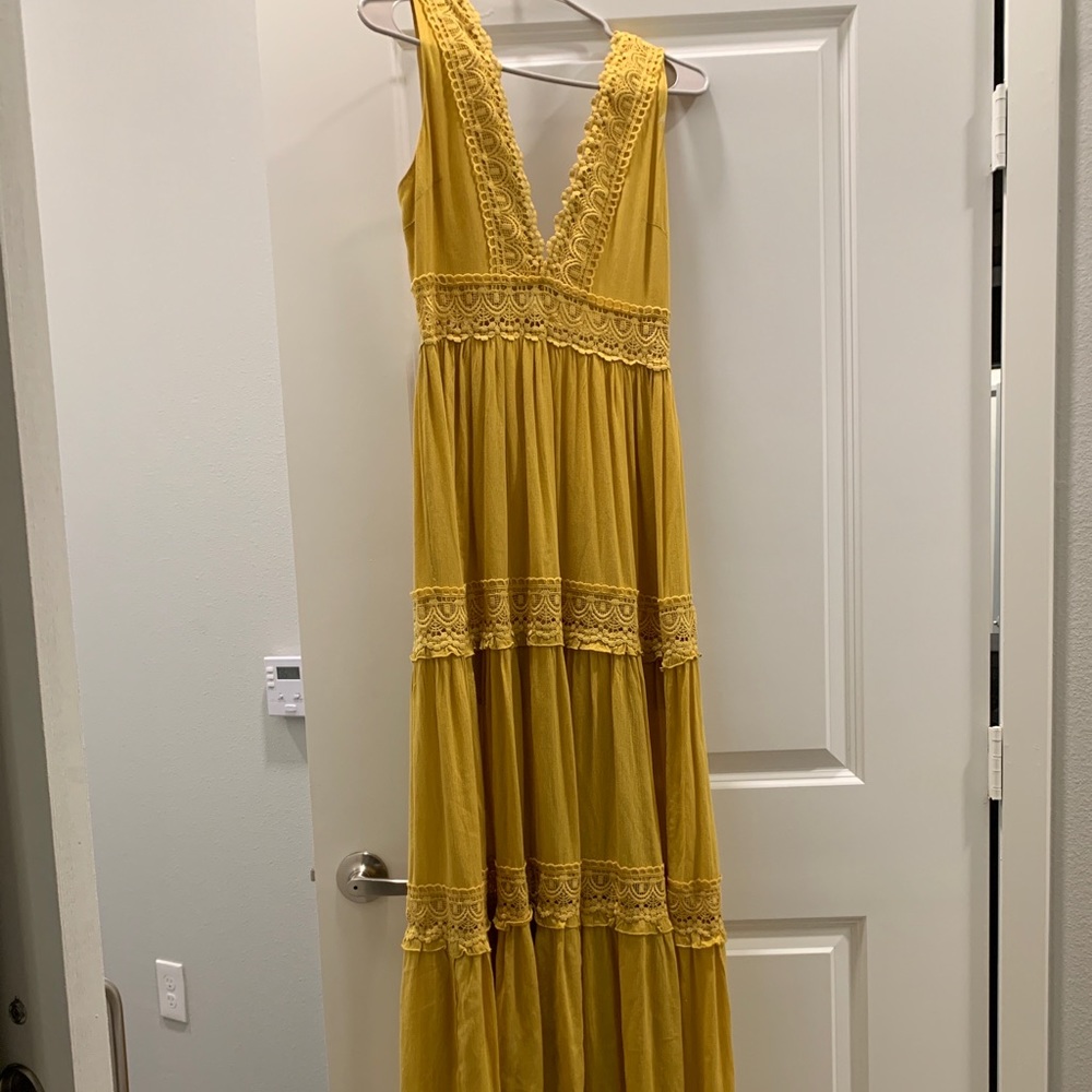 Yellow Lace Maxi Dress